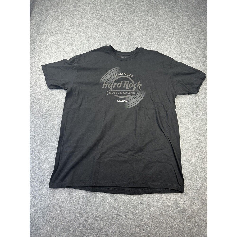 Hard Rock Shirt Mens 2XL Black Seminole Tampa Casino Logo Graphic Tee Tagless